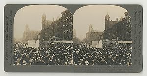 Bild des Verkufers fr [Stereoview photograph of 1913 Woman Suffrage Parade, caption title]: Suffragette Parade. G. Marshal, Mrs. Richard Burleson; Herald, Miss Inez Milholland; and other Prominent Workers on Horseback. March 3, 1913. Washington, D. C. zum Verkauf von Between the Covers-Rare Books, Inc. ABAA