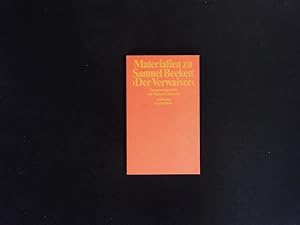 Bild des Verkufers fr Materialien zu Samuel Becketts "Der Verwaiser". zum Verkauf von Antiquariat Bookfarm