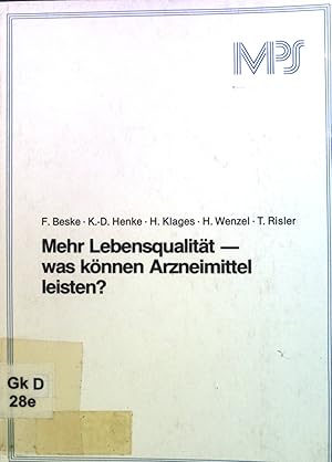 Seller image for Mehr Lebensqualitt - was knnen Arzneimittel leisten? : Symposium der Medizinisch-Pharmazeutischen Studiengesellschaft e.V. (MPS) am 20. September 1988 in Bonn. for sale by books4less (Versandantiquariat Petra Gros GmbH & Co. KG)