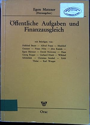 Bild des Verkufers fr ffentliche Aufgaben und Finanzausgleich : e. Unters. d. Probleme d. sterr. Finanzausgleichs, durchgef. im Auftr. d. Bundesministeriums fr Finanzen. zum Verkauf von books4less (Versandantiquariat Petra Gros GmbH & Co. KG)