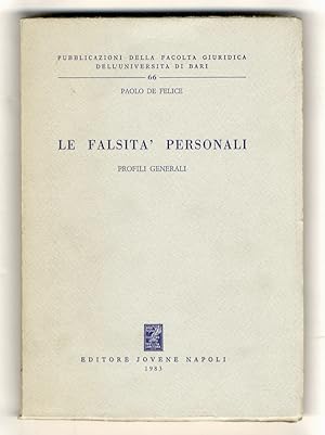 Le falsità personali. Profili generali.