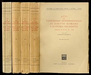 Atti del Congresso Internazionale di Diritto Romano e di Storia del Diritto. Verona 27-28-29 - IX...