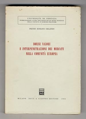 Bild des Verkufers fr Borse valori e interpretazione dei mercati nella comunit europea. zum Verkauf von Libreria Oreste Gozzini snc