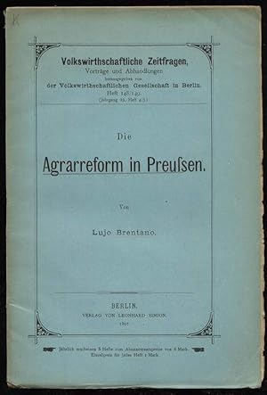 Bild des Verkufers fr Die Agrarreform in Preussen. zum Verkauf von Antiquariat Dennis R. Plummer