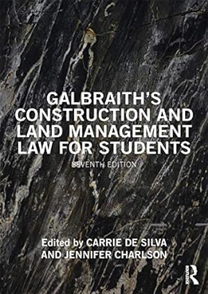Immagine del venditore per Galbraith's Construction and Land Management Law for Students [Soft Cover ] venduto da booksXpress