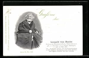 Bild des Verkufers fr Lithographie Leopold von Ranke, Portrait des Professor fr Geschichte zu Berlin, gelebt von 1795 bis 1886 zum Verkauf von Bartko-Reher