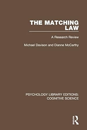 Imagen del vendedor de The Matching Law (Psychology Library Editions: Cognitive Science) [Soft Cover ] a la venta por booksXpress