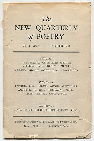 Imagen del vendedor de The New Quarterly of Poetry - Vol. II - No. 4, Winter, 1948 a la venta por Between the Covers-Rare Books, Inc. ABAA