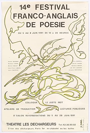Bild des Verkufers fr [Broadside]: 14e Festival Franco-Anglais De Poesie zum Verkauf von Between the Covers-Rare Books, Inc. ABAA