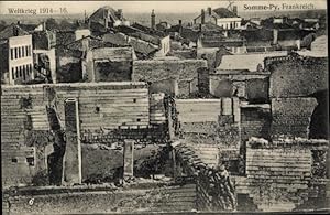 Ansichtskarte / Postkarte Somme Py Sommepy Tahure Marne, Weltkrieg 1914-1916, Ruinen