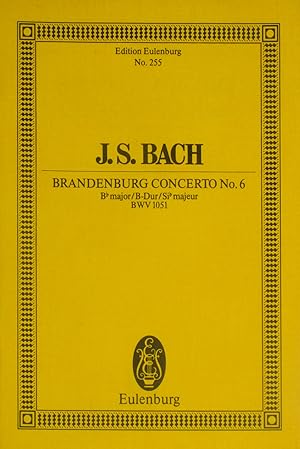 Imagen del vendedor de Johann Sebastian Bach. Brandenburg Concerto Nr. 6 B-Dur (BWV 1051), a la venta por Versandantiquariat Hbald