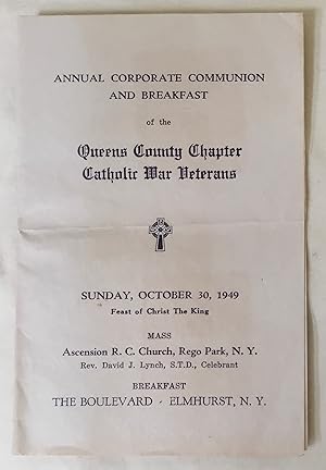 Annual Corporate Communion and Breakfast of the Queens County Chapter Catholic War Veterans, Sund...