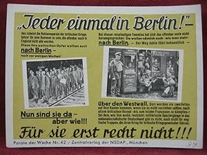 NS-Propagandazettel: Parole der Woche Nr. 42, (1939): Jeder einmal in Berlin!