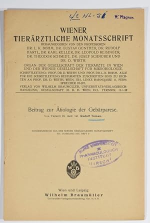 Seller image for Beitrag zur tiologie der Gebrparese. for sale by Antiq. F.-D. Shn - Medicusbooks.Com