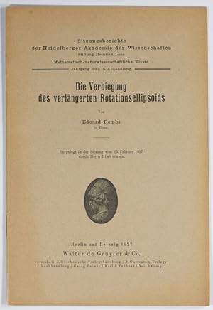 Seller image for Die Verbiegung des verlngerten Rotationsellipsoids. for sale by Antiq. F.-D. Shn - Medicusbooks.Com