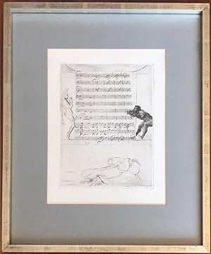 Ein Blatt aus der Serie "Randzeichnungen zu Mozarts Zauberflöte", eigenhändig signierte Original-...