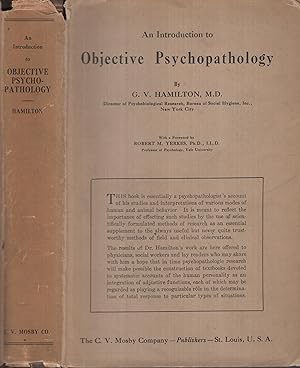 Seller image for An introduction to objective psychopathology. With a foreword by Robert M. Yerkes. for sale by PRISCA