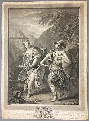 1782 Etching and Engraving Clorinde et Tancrede (Clorinda and Tancred)