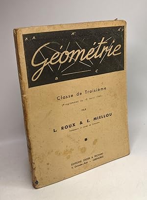 Géométrie - classe de troisième - programmes du 18 Avril 1947