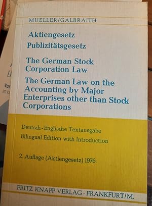 Image du vendeur pour Aktiengesetz Publizittsgesetz Deutsch- englische Textausgabe mis en vente par Remagener Bcherkrippe