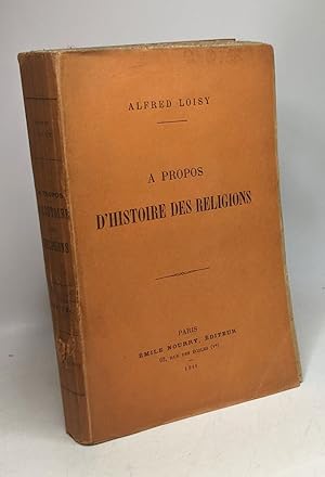 Seller image for  propos d'Histoire des Religions for sale by crealivres