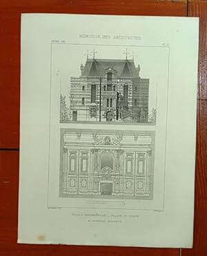 3 Belles Gravures De VILLA à DOUDEAUVILLE Dumoulin Architecte Moniteur Des Architectes 1881 planc...