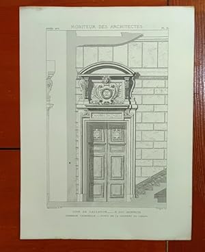 Image du vendeur pour 2 Belles Gravures De COUR DE CASSATION porte galerie Architecte Moniteur Des Architectes 1879 1880 planches 11 et 31 mis en vente par L'ENCRIVORE (SLAM-ILAB)