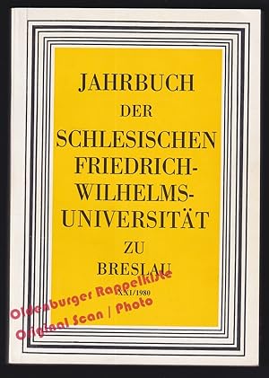 Bild des Verkufers fr Jahrbuch der Schlesischen Friedrich-Wilhelms-Universitt zu Breslau XXI/1980 - Menzel, Josef Joachim (Hrsg) zum Verkauf von Oldenburger Rappelkiste