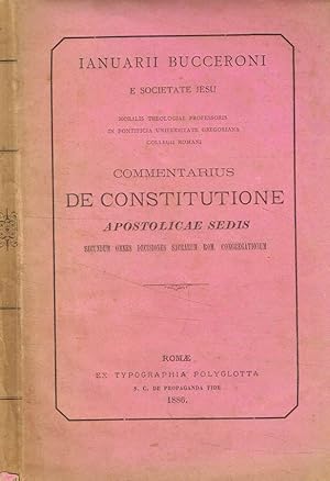Bild des Verkufers fr Commentarius de constitutione apostolicae sedis zum Verkauf von Biblioteca di Babele