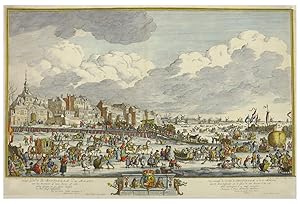 Oostelijk Gezicht der Stad ROTTERDAM en der MAAZE, met IJsvermaak op deeze Rivier, 24 januari 176...