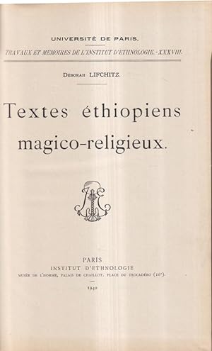 Bild des Verkufers fr Textes thiopiens magico-religieux. zum Verkauf von PRISCA