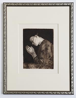 Seller image for Kthe Kollwitz, originale Radierung, Betendes Mdchen, 1892 for sale by Worpswede Fineart