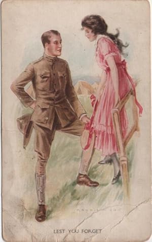 Image du vendeur pour WWI Romance Postcard: Lest You Forget mis en vente par Mobyville