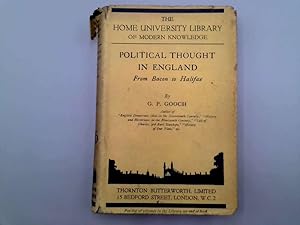Seller image for Political Thought in England : From Bacon to Halifax for sale by Goldstone Rare Books