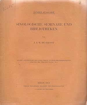 Seller image for Sinologische Seminare und Bibliotheken for sale by PRISCA