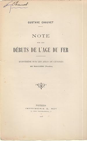 Seller image for Note sur les dbuts de l'ge du fer for sale by PRISCA