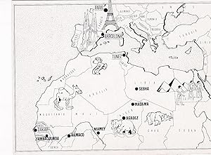 Bild des Verkufers fr POSTAL B7070: MAPA TOPOGRAFICO BLANCO Y NEGRO EUROPA zum Verkauf von EL BOLETIN