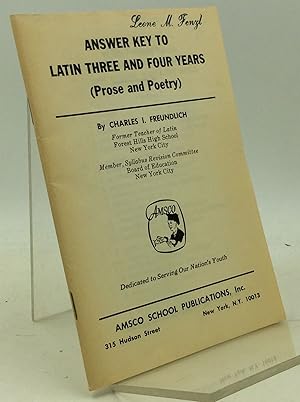 Immagine del venditore per ANSWER KEY TO LATIN THREE AND FOUR YEARS (Prose and Poetry) venduto da Kubik Fine Books Ltd., ABAA