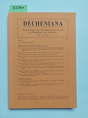 DECHENIANA Band 144 / 1991 : Verhandlungen des Naturhistorischen Vereins der Rheinlande und Westf...