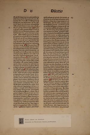 Inkunabelblatt aus: Johannes de Bromyard: Summa praedicantium. Basel, Drucker Johann von Amerbach.
