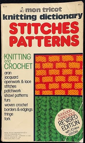 Bild des Verkufers fr Mon Tricot Knitting Dictionary : stitches patterns. Knitting and crochet. OJ13. zum Verkauf von Lost and Found Books