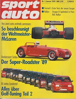 Sport Auto Heft 1 / Januar 1989 So beschleunigt der Weltmeister- McLaren, Alles über Golf-Tuning ...