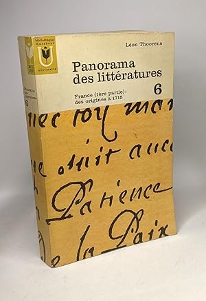 Imagen del vendedor de Panorama des littraires n6 - France (1re partie): des origines 1715 a la venta por crealivres