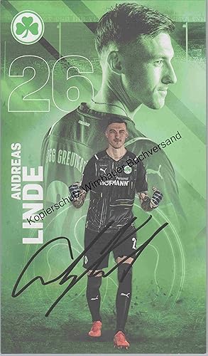 Bild des Verkufers fr Original Autogramm Andreas Linde SpVgg Greuther Frth /// Autograph signiert signed signee Saison 2021 / 2022 zum Verkauf von Antiquariat im Kaiserviertel | Wimbauer Buchversand