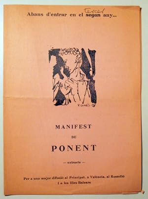 Imagen del vendedor de MANIFEST DE PONENT - EXTRACTE - Mallorca 1958 a la venta por Llibres del Mirall