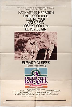Bild des Verkufers fr A Delicate Balance (Original poster for the 1973 film) zum Verkauf von Royal Books, Inc., ABAA