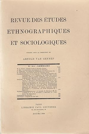 Seller image for Revue des tudes ethnographiques et sociologiques publ. sous la dir. de Arnold van Gennep. 4-5 for sale by PRISCA
