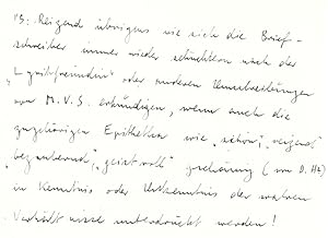 Maschinenschriftl. Brief mit Unterschrift u. längerem eigenhänd. Nachsatz.