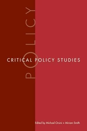 Seller image for Critical Policy Studies for sale by GreatBookPrices