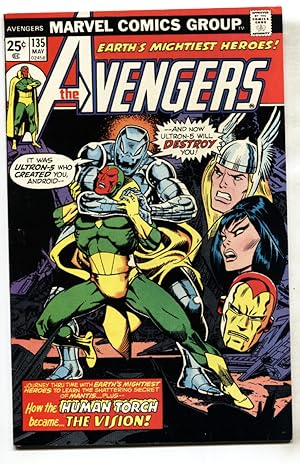 AVENGERS #135--MARVEL--1975--ORIGIN VISION--comic book